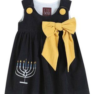 {Lil Cactus} Hanukkah Menorah Bow Jumper